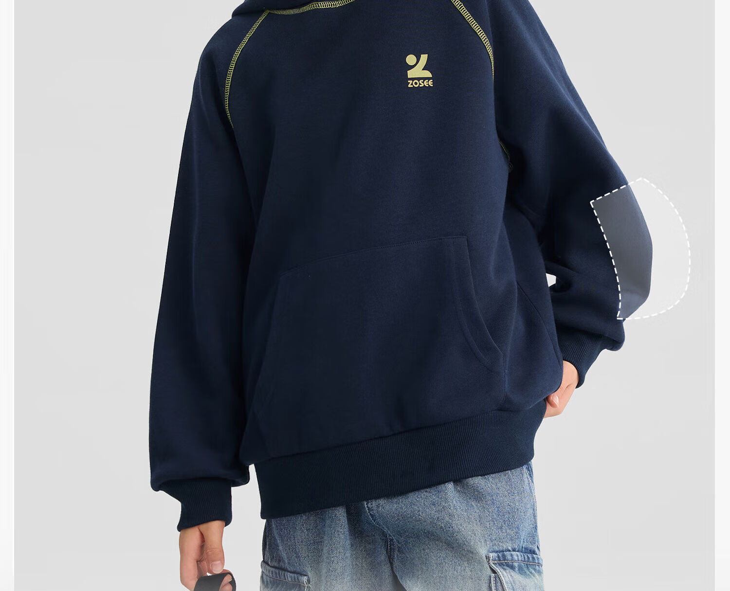 Zuo Xi Kids Children's Sweatshirt 2026 Spring New Boys Jacket Boys Sportswear Top Trendy Light Gray 150 11